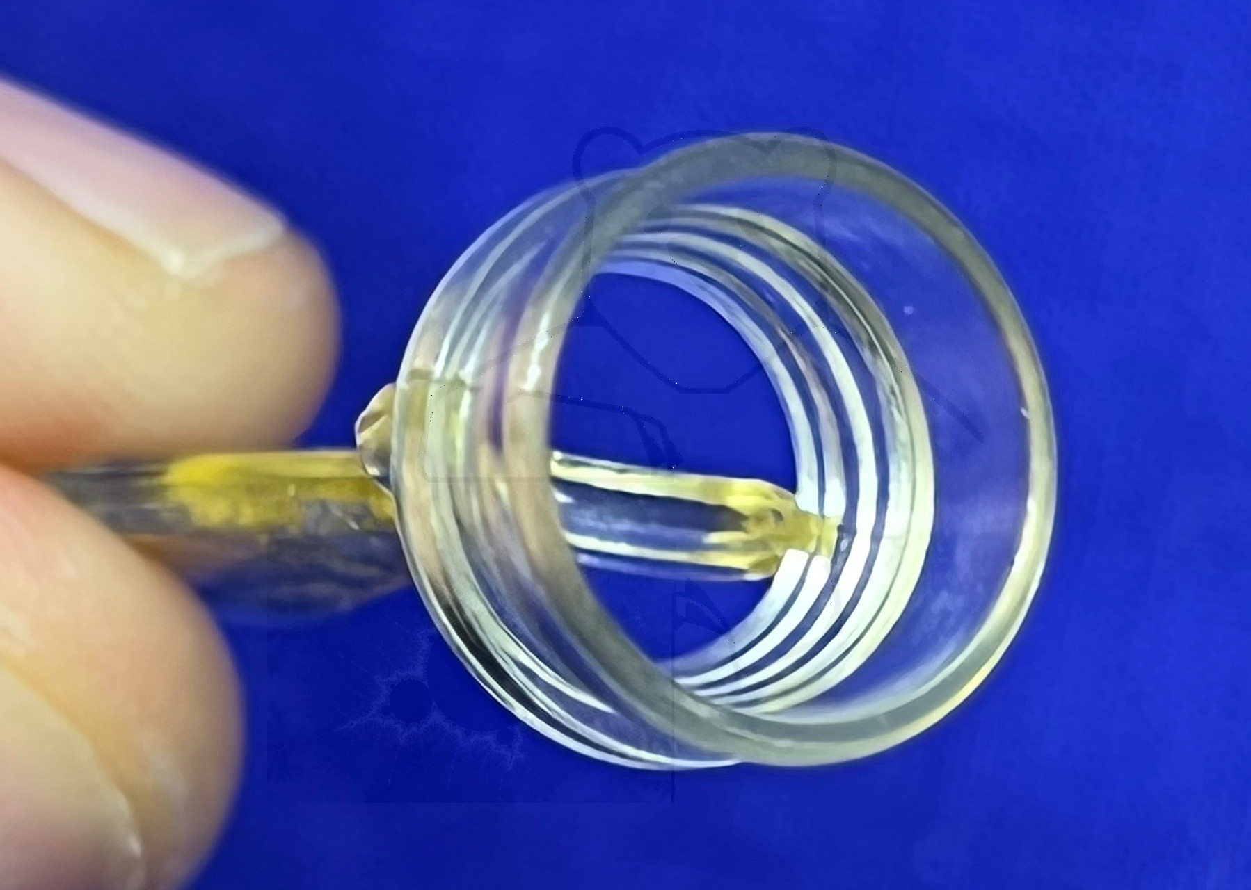 Plastibell, Blick in den Ring mit der Sollbruchstelle